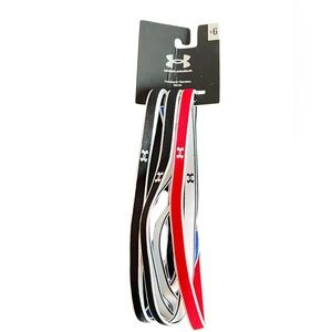Under Armour Headband Pack Of 6 Red White Blue Black Style 1286016 OSFA NEW
